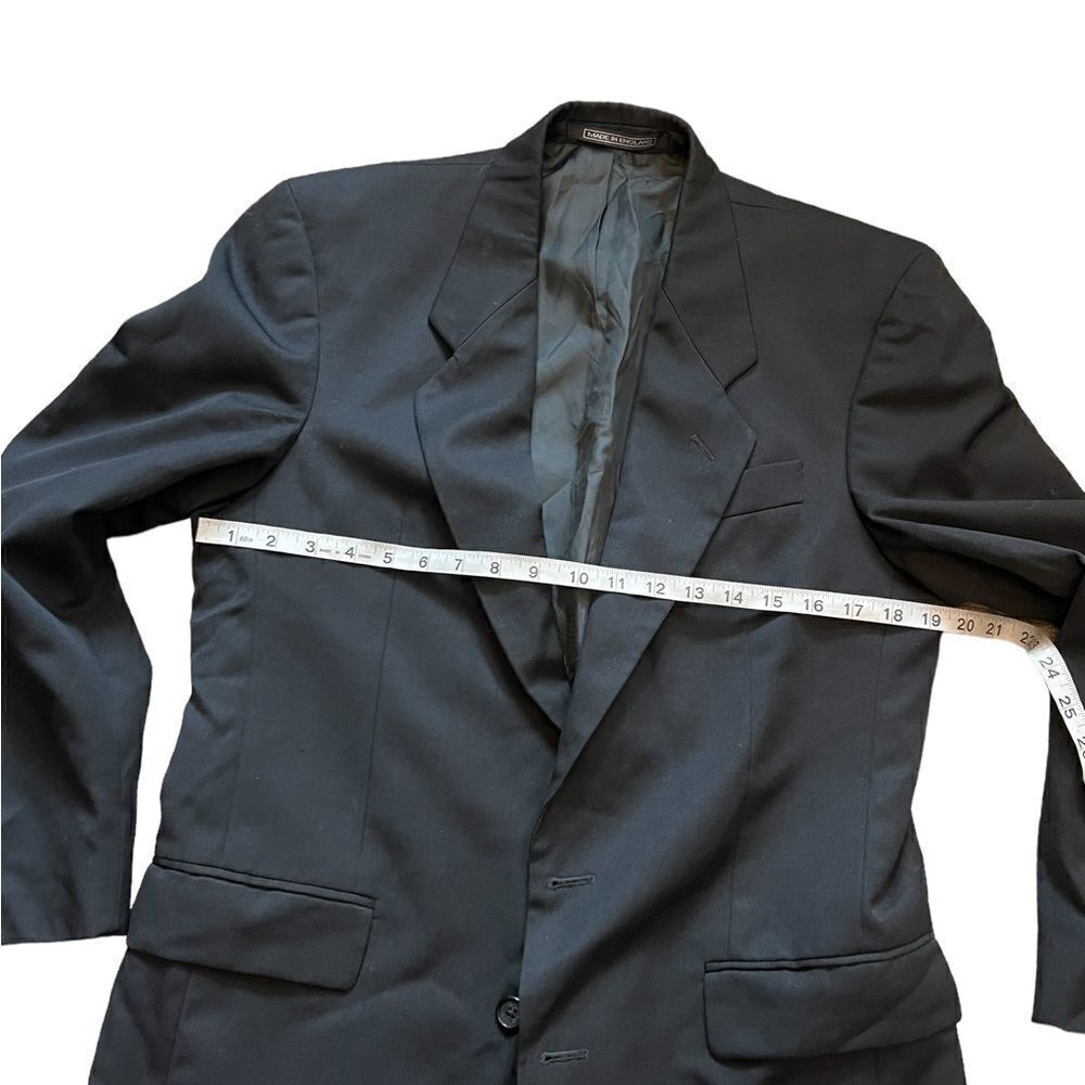 MENS J.G. CHAPPEL Wool Black Two Button Blazer Suit Jacket 38 - Picture 6 of 10